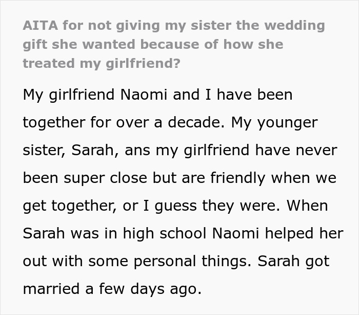 Brother Flips Expensive Gift Meant For Sister’s Wedding After She Mistreats His GF Thrice Brother Flips Expensive Gift Meant For Sister’s Wedding After She Mistreats His GF Thrice