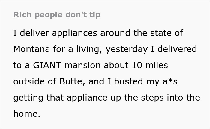 Netizens Discuss Why The Rich Don’t Tip After This Appliance Delivery Courier Shares His Experience