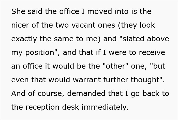 Worker Realizes How Lowly They’re Regarded After Getting Humiliated Over A Better Office Desk