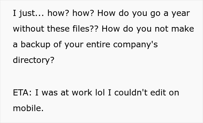 Person Gets Axed 30 Mins Before Clocking Out, A Year Later Is Offered Cash To Get Back Vital Files Person Gets Axed 30 Mins Before Clocking Out, A Year Later Is Offered Cash To Get Back Vital Files