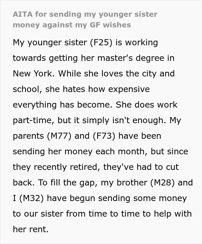 Man Has Had It With GF Controlling His Finances, Dumps Her When She Says His Sister Is Scamming Him