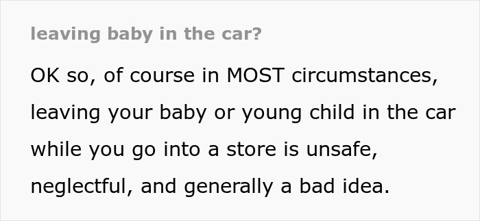 Mom Is Puzzled Whether It’s Ever OK To Leave Kids In The Car, Asks The Internet For Advice Mom Is Puzzled Whether It’s Ever OK To Leave Kids In The Car, Asks The Internet For Advice