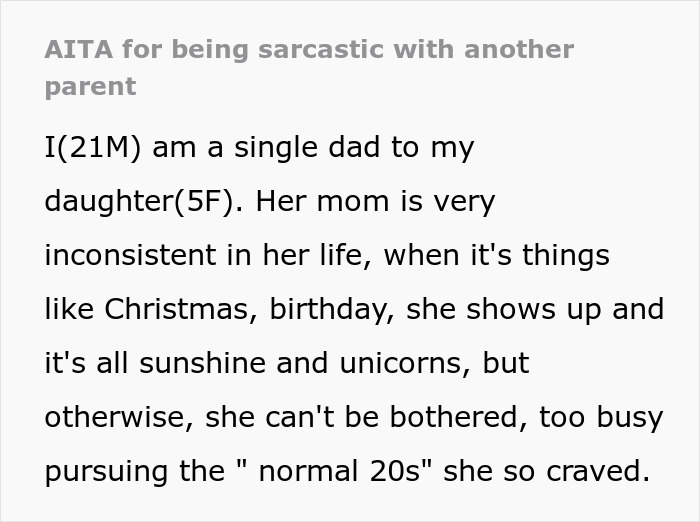 "I Take It Day By Day": Dad Sarcastically Puts Random Mom In Her Place For Questioning His 'Skills'