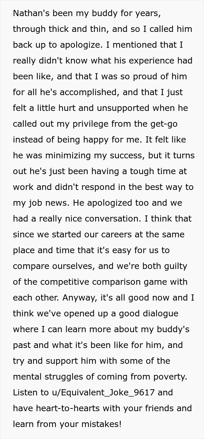 Guy Gets Into A Heated Argument With Formerly Poor Friend About Privilege, Rekindles His Friendship Guy Gets Into A Heated Argument With Formerly Poor Friend About Privilege, Rekindles His Friendship