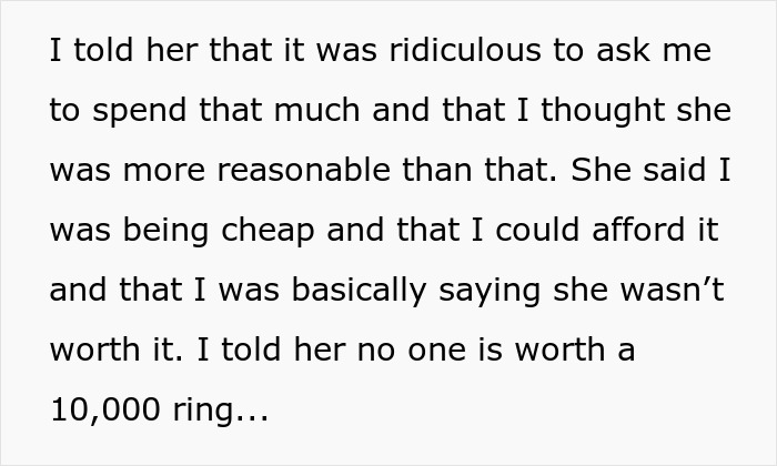 Guy Refuses To Spend $10k On An Engagement Ring, Gets A Reality Check Online Guy Refuses To Spend $10k On An Engagement Ring, Gets A Reality Check Online