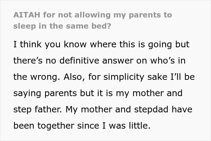 Woman Holds Her Parents To Their Own Standards After They Won’t Let Her Share A Bed With Fiancé