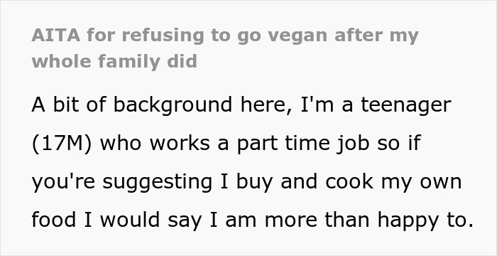 Guy Refuses To Go Vegan As Entire Family Does, Gets Hate For It Guy Refuses To Go Vegan As Entire Family Does, Gets Hate For It