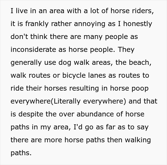 Entitled Horse Rider Made To Literally Scoop Horse Dung Into Her Backpack After Being Caught By Landowner Entitled Horse Rider Made To Literally Scoop Horse Dung Into Her Backpack After Being Caught By Landowner