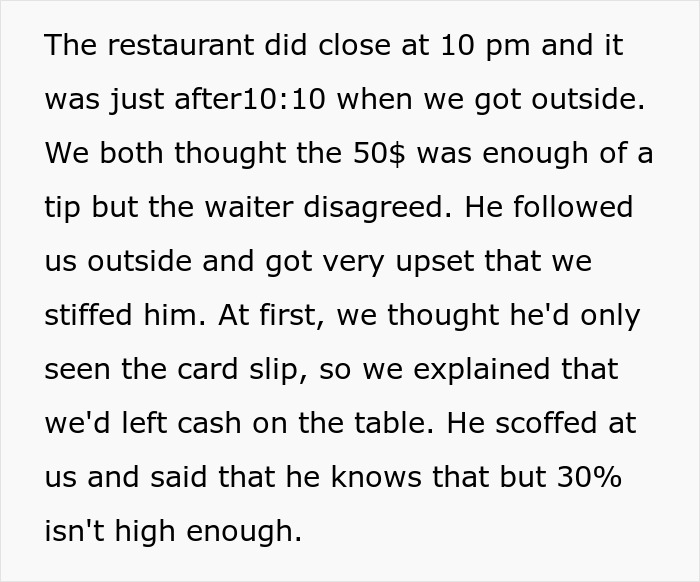 Couple Takes Back $50 Tip After The Waiter Complains It’s Not Enough Couple Takes Back $50 Tip After The Waiter Complains It’s Not Enough