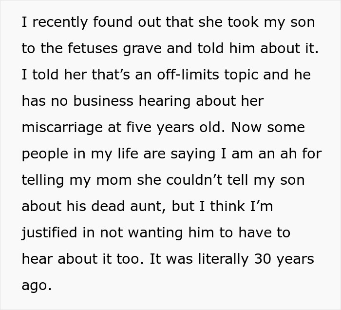 Woman Had To Visit Mom’s Miscarriage Grave All Her Youth, Loses It When Her Kid Gets Forced Too Woman Had To Visit Mom’s Miscarriage Grave All Her Youth, Loses It When Her Kid Gets Forced Too