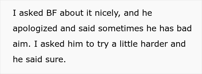 “The Bathroom Floor Was Suddenly Always Wet”: BF Keeps Missing The Toilet, GF Gets Resourceful “The Bathroom Floor Was Suddenly Always Wet”: BF Keeps Missing The Toilet, GF Gets Resourceful