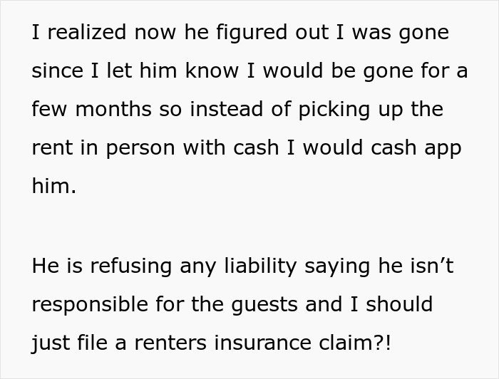 Tenant Thinks Their Stuff Was Stolen While On Vacation, Learns Their Home Was Airbnb'd By Landlord