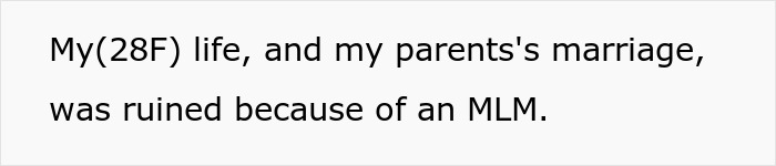 "My Life Was Ruined Because Of An MLM": Woman Livid At Hen Party After Guest Tries MLM Pitch "My Life Was Ruined Because Of An MLM": Woman Livid At Hen Party After Guest Tries MLM Pitch