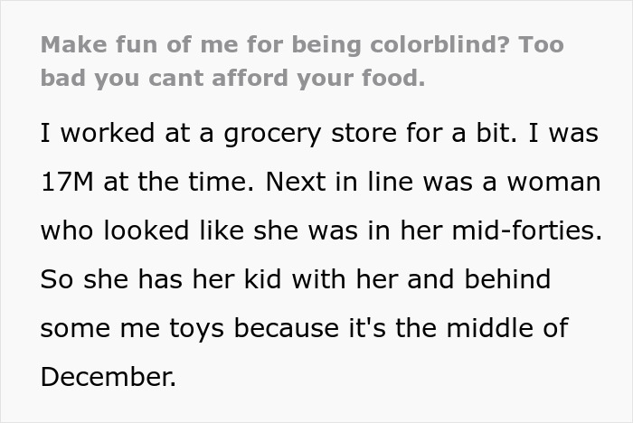 'Karen' Makes Fun Of Employee For Being Colorblind, He Makes Sure She Regrets It 'Karen' Makes Fun Of Employee For Being Colorblind, He Makes Sure She Regrets It