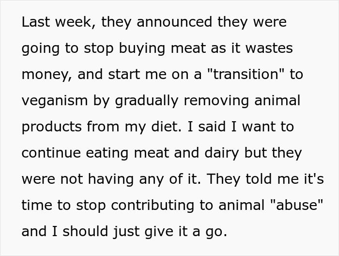 Guy Refuses To Go Vegan As Entire Family Does, Gets Hate For It Guy Refuses To Go Vegan As Entire Family Does, Gets Hate For It