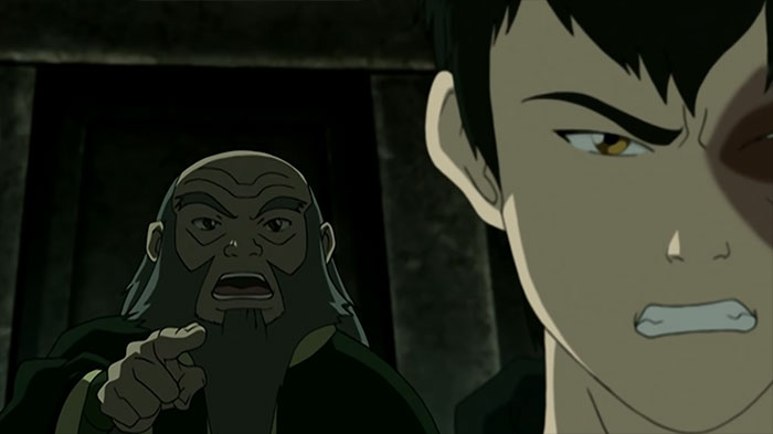 Uncle Iroh being mad at Zuko