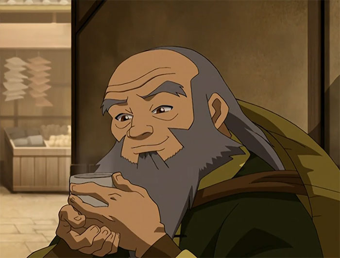 Uncle Iroh drinking tea