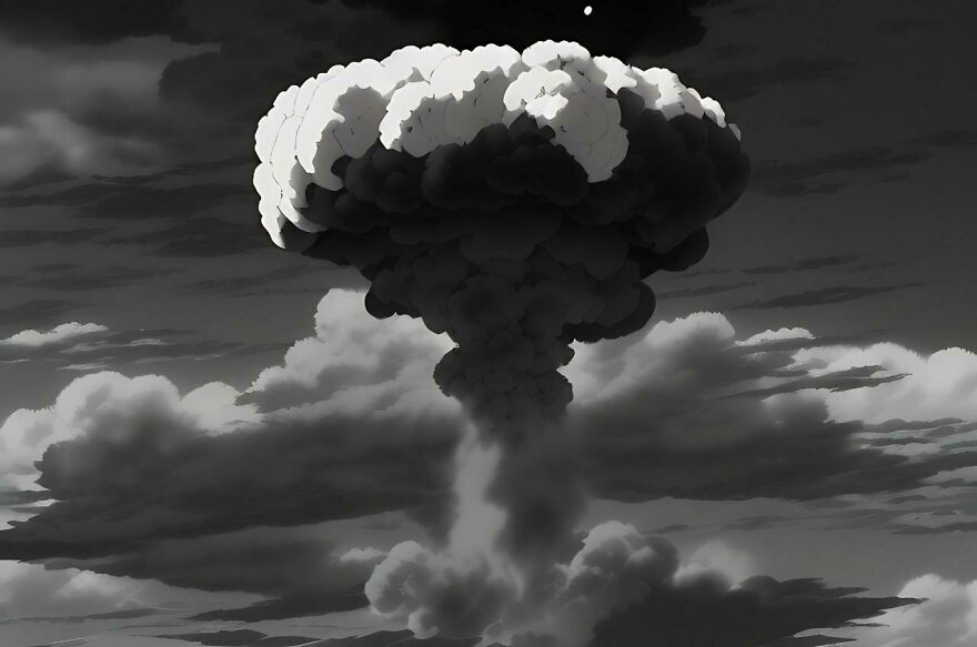 Atomic Bomb Cloud Over Nagasaki