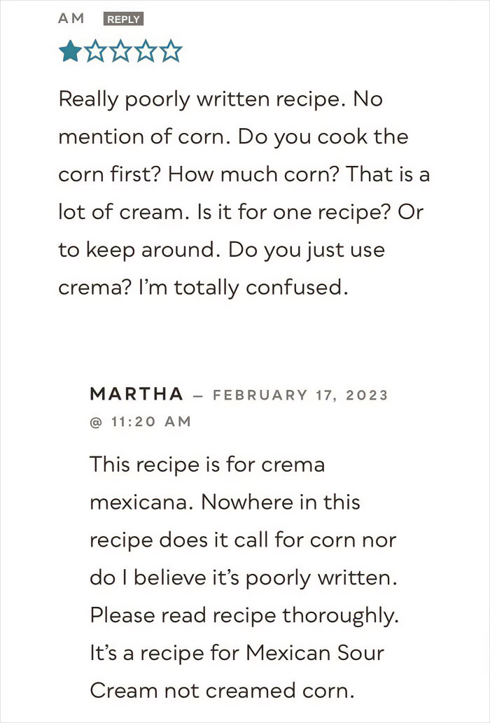 No Mention Of Corn In A Mexican Crema Recipe