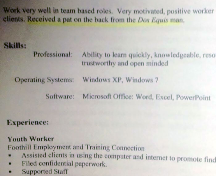 This Resume Got Submitted At My Work. I Think We Should Hire Him