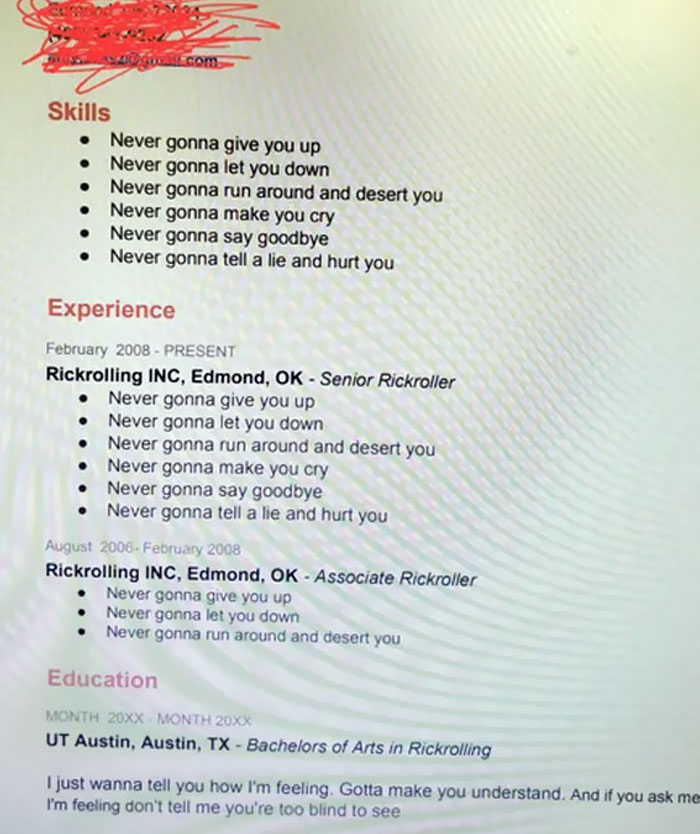 One Of My Recruiters Just Received This Resume This Morning