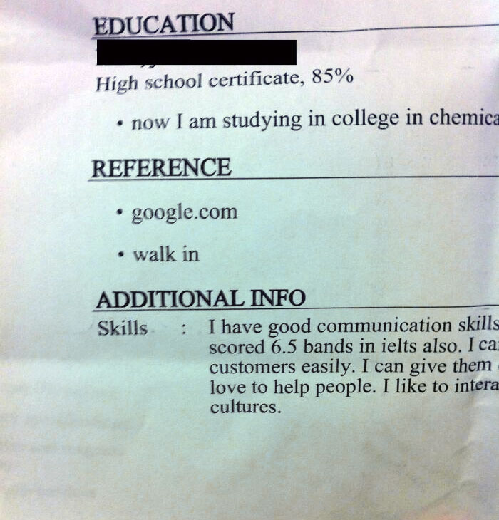 Just Saw This Resume. I Don't Think They Know What A Reference Is