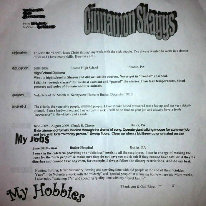 I Had A Question About Your Resume, Miss