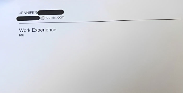A Job Recruiter Actually Received This Resume. This Should Go Without Saying, But Don't Do This