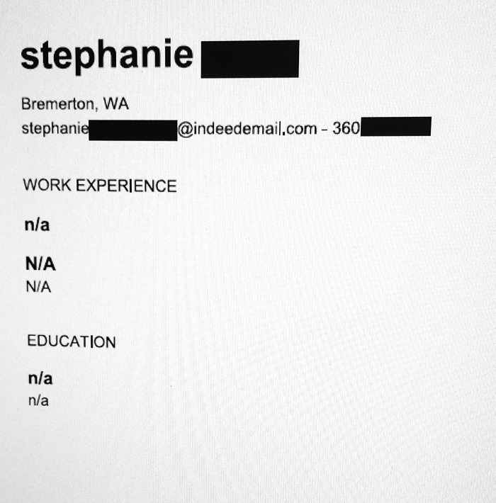 We Have Seen A Bad Resume Or Two, But This One Is Quite Special