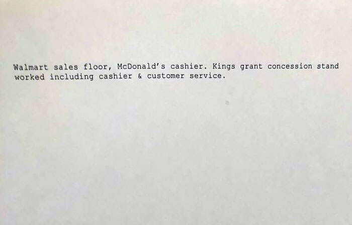 This Is A Resume Someone Sent In. In Its Entirety. I Wish I Was Kidding