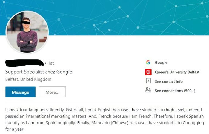 There Was An Attempt To Showcase Language Skills On The CV