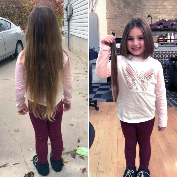 This Is Sweet 6-Year-Old, Katie Jo. She Donated 17 Inches Of Her Hair In Honor Of Her Aunt