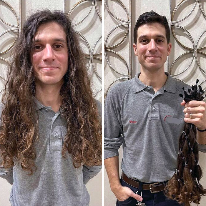 19 Inches. What A Transformation. 3 Years Of Growth. Donated To "Wigs For Kids"