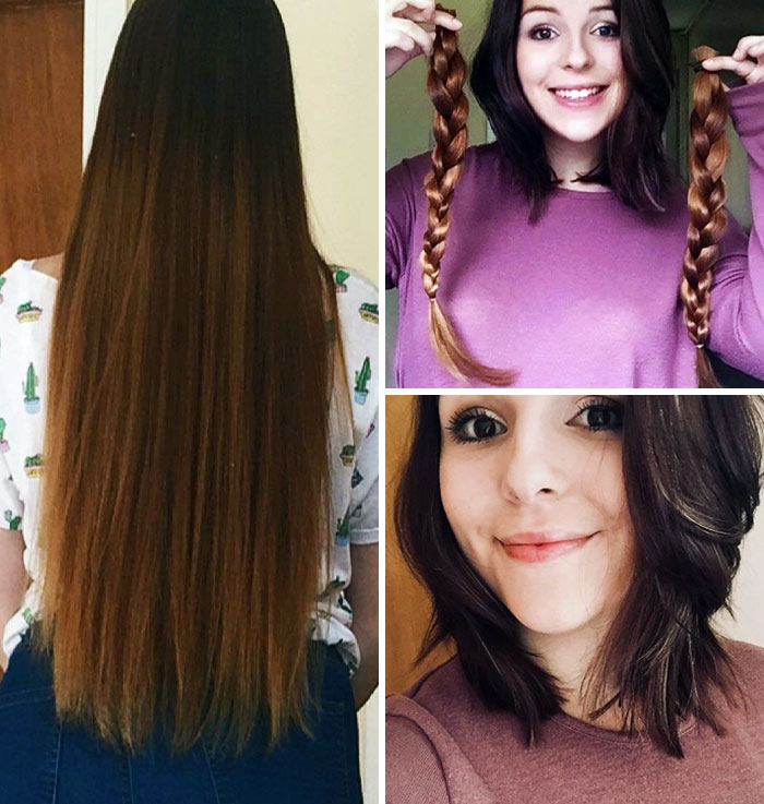 18" Of Hair Cut Off And 14" Are Going To Charity