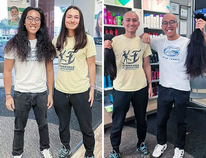 Anghelo And Takuma Are Friends And Students At The University Of Florida. The Pair Decided To Donate Their Hair Together For A Good Cause