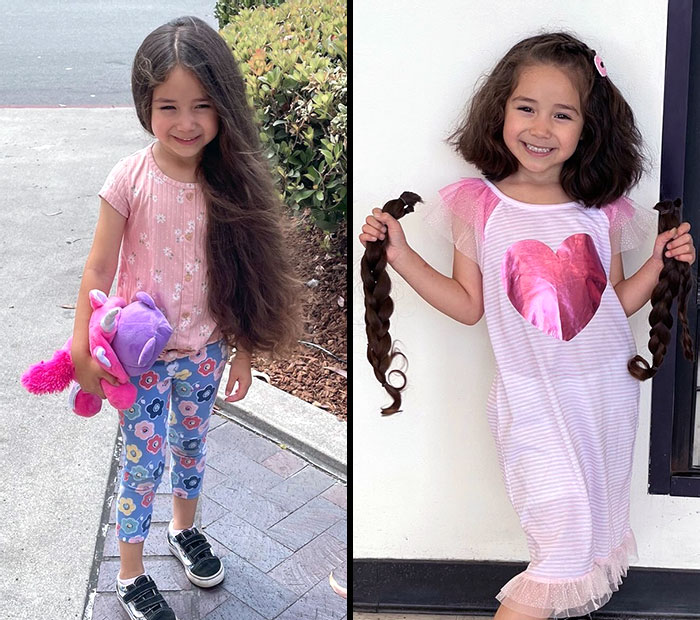 She Had Her Very First Haircut And Was Able To Donate Fourteen Inches Of Her Hair To "Wigs For Kids"
