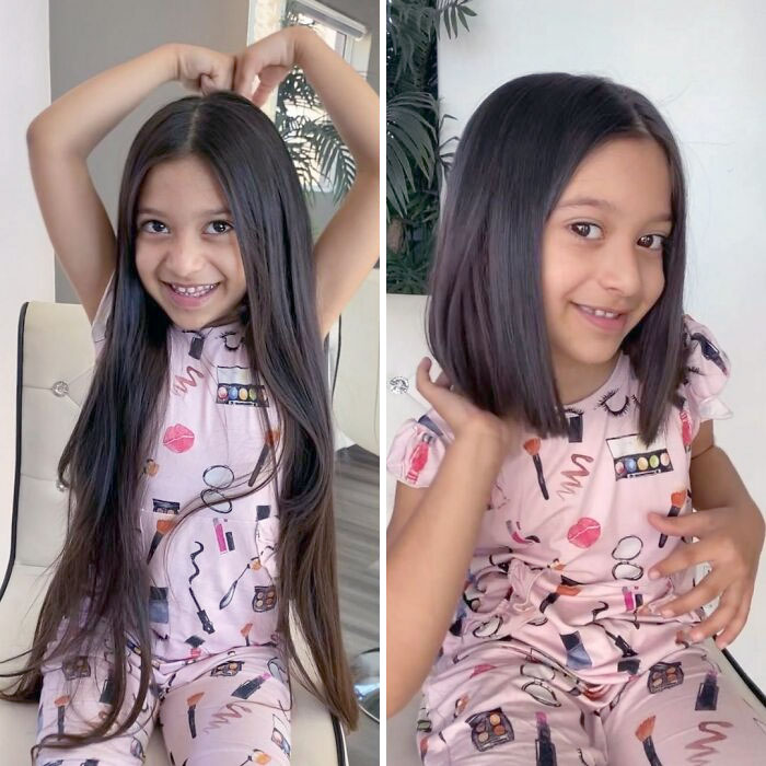 Meet Five-Year-Old Aliya. She Wanted To Donate Her Hair On Her Birthday And Donated Almost 21 Inches. Thank You So Much For Your Selfless Act, Aliya