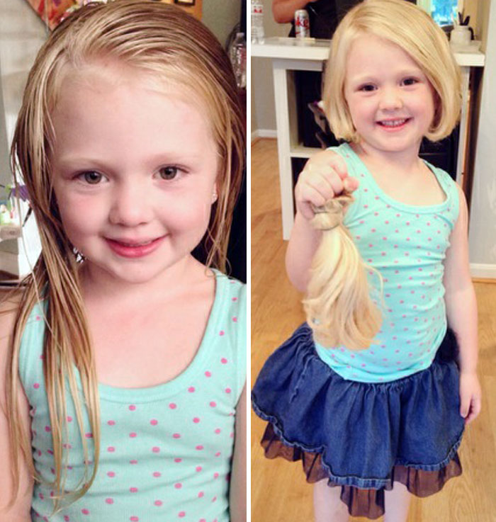 I'm So Proud Of My Little Girl. She Chose To Donate Her Rapunzel Hair To A Little Girl Who Needs It