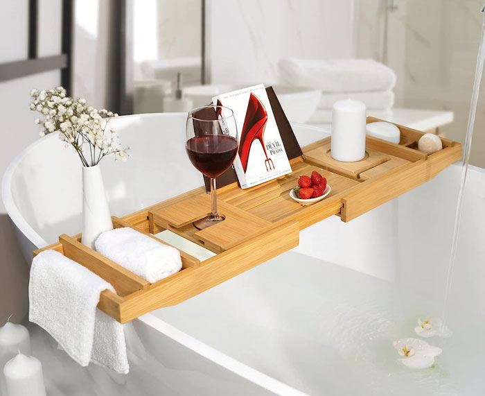 Picture of royal craft wood luxury bathtub Caddy Tray on amazon