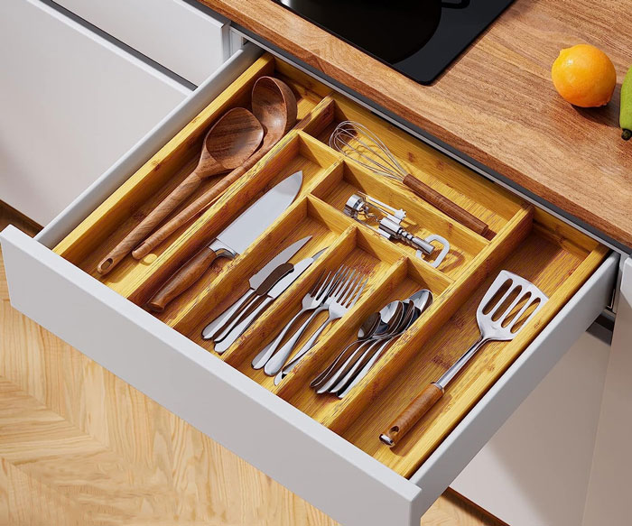 Pipishell Bamboo Expandable Drawer Organizer: Now $24.58 (Was $39.99)