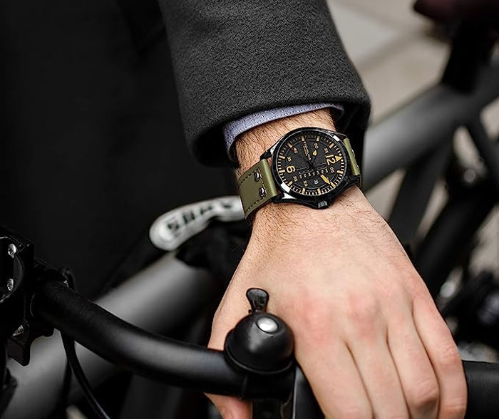 Stuhrling original men's leather watch on amazon