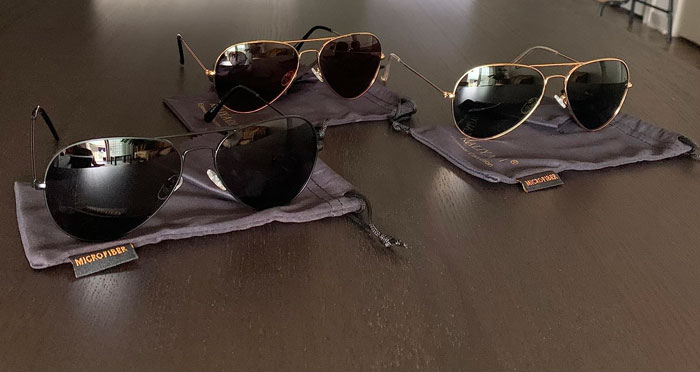 Pictures of Kaliyadi classic aviator sunglasses on amazon