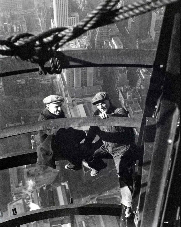 1930. Two Workers Resting During The Construction Of The Empire State Building