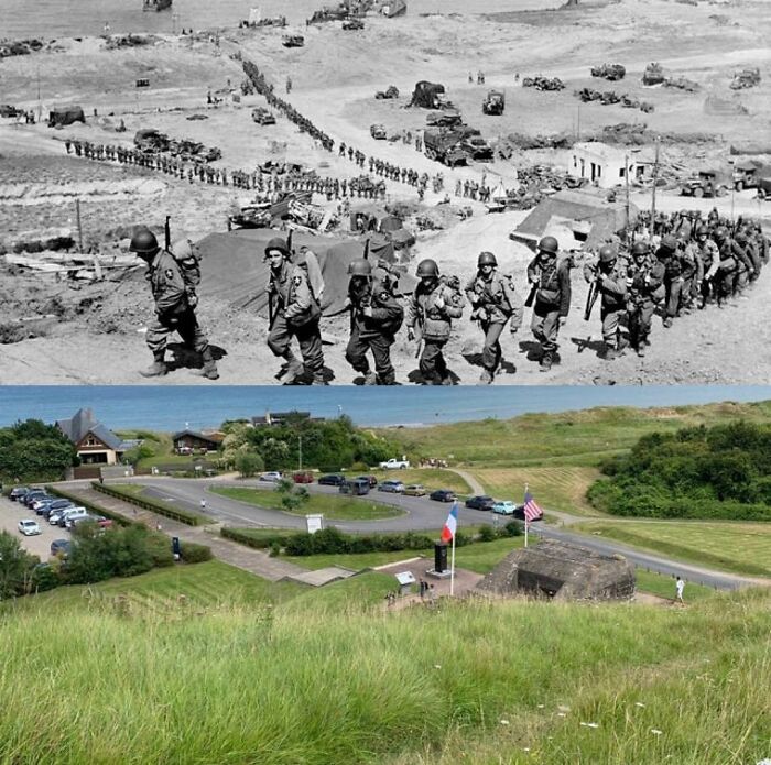 Omaha Beach On D - Day 1944 And 2021