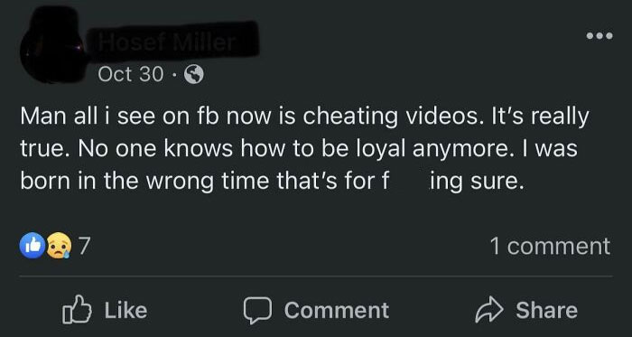 Ahhh Yes. That Recent Development Of Cheating