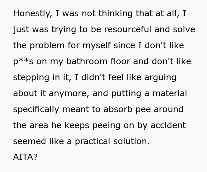 “The Bathroom Floor Was Suddenly Always Wet”: BF Keeps Missing The Toilet, GF Gets Resourceful “The Bathroom Floor Was Suddenly Always Wet”: BF Keeps Missing The Toilet, GF Gets Resourceful