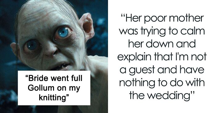 Random Hotel Guest Knits Shawl In The Lobby A Bride Enters And Demands