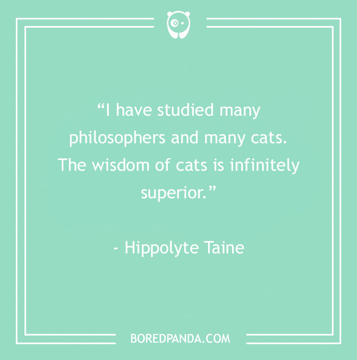 Hippolyte Taine on cat wisdom