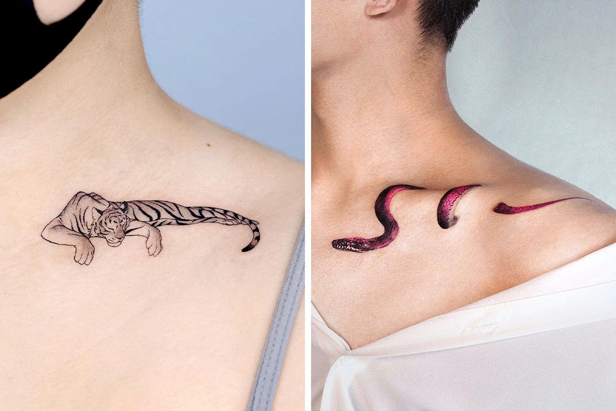 Collarbone tattoo saying 