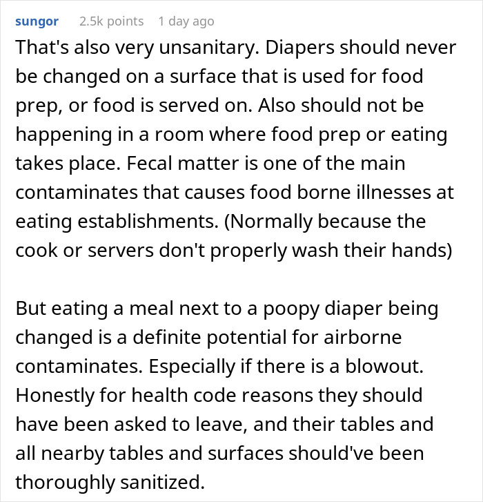 Restaurant Table Becomes Nappy Changing Station, Making Nearby Diners Nauseous